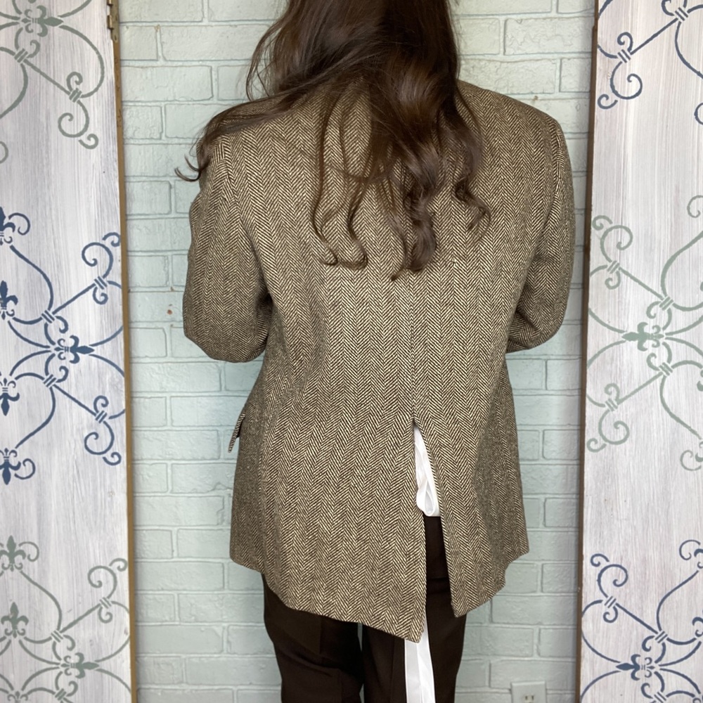Vintage Cricketeer Blazer Sport Coat Tweed Brown Menswear Unisex Size 44 - Picture 4 of 15